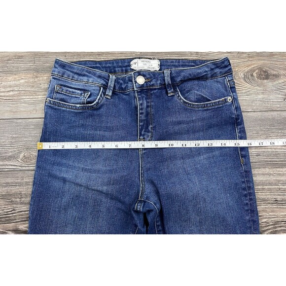 Free People Jeans Raw Bootcut Raw Hem Mid Rise Blue 29/27 Festival Boho Hippie - Picture 9 of 13